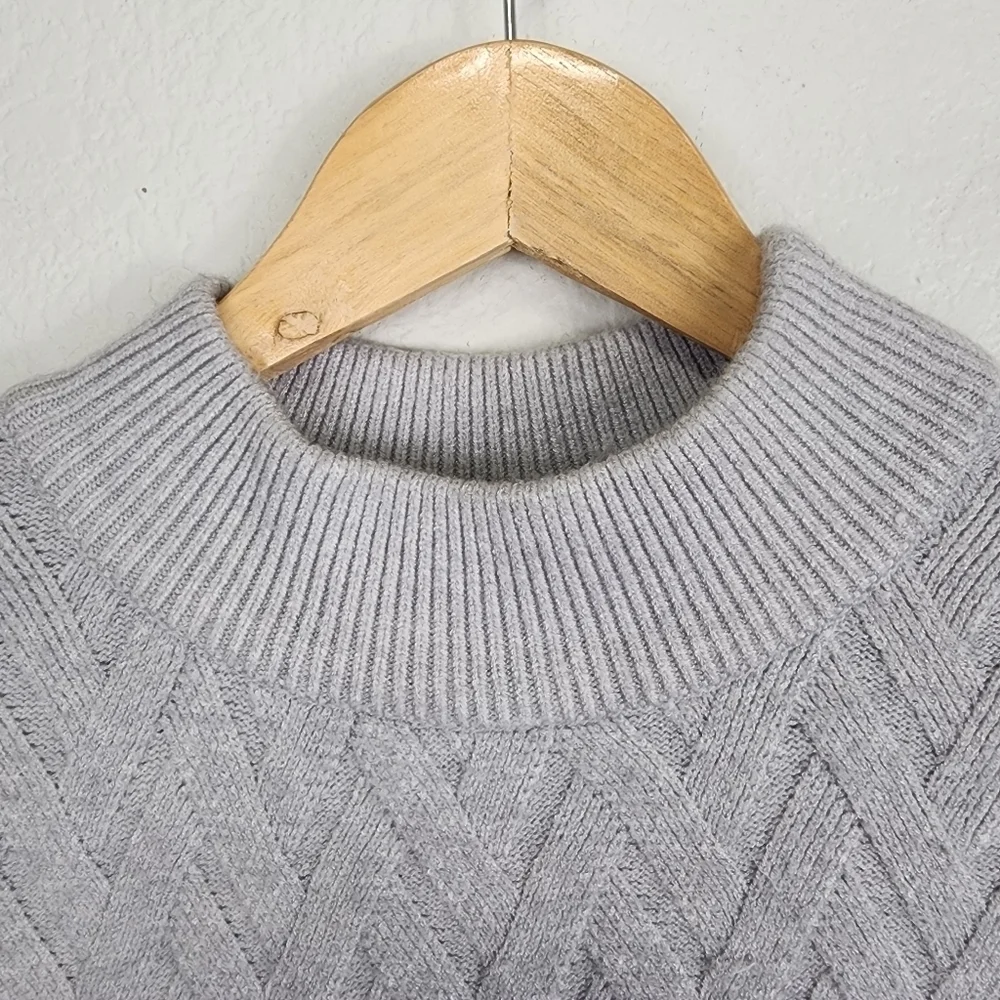 Evolution Mockneck Gray Soft Cozy Sweater Size L